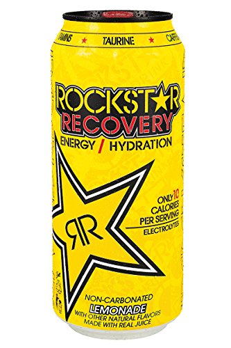 Rockstar RECOVERY LEMONADE energy drink can shaped sticker