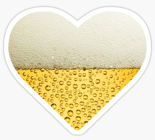 BEER HEART STICKER