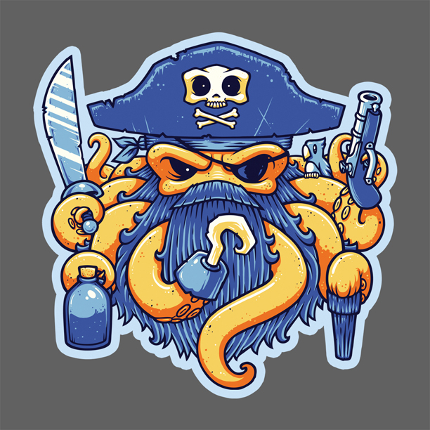 Capt-Arrrctopus ZOMBIE STICKER