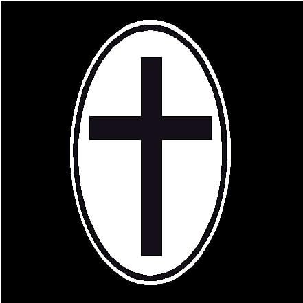 Cross Oval Decal
