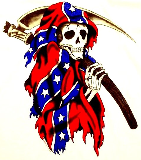 grim reaper rebel flag sticker