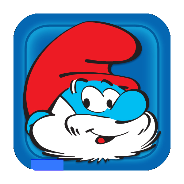 Papa Smurf Icon Square Sticker