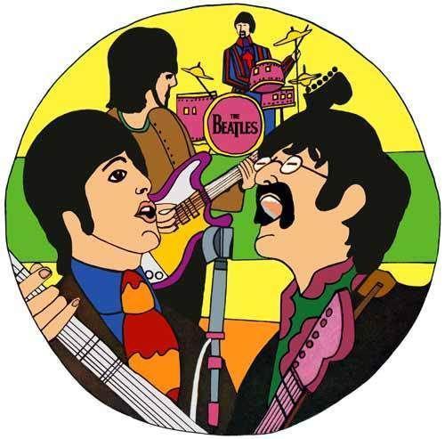 beatles round sticker