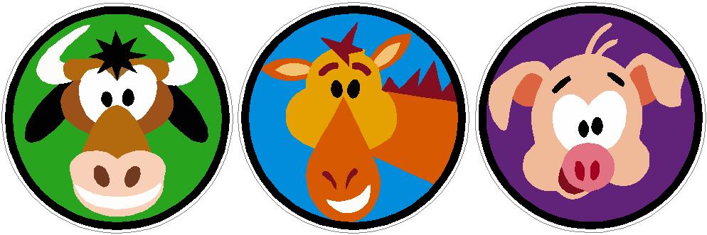 farm friends small round animal sticker set