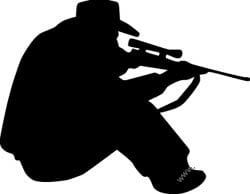 Sitting Hunter Vinyl Decal