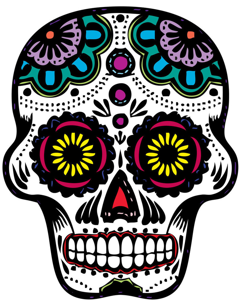 sugar_skull_color sticker 100