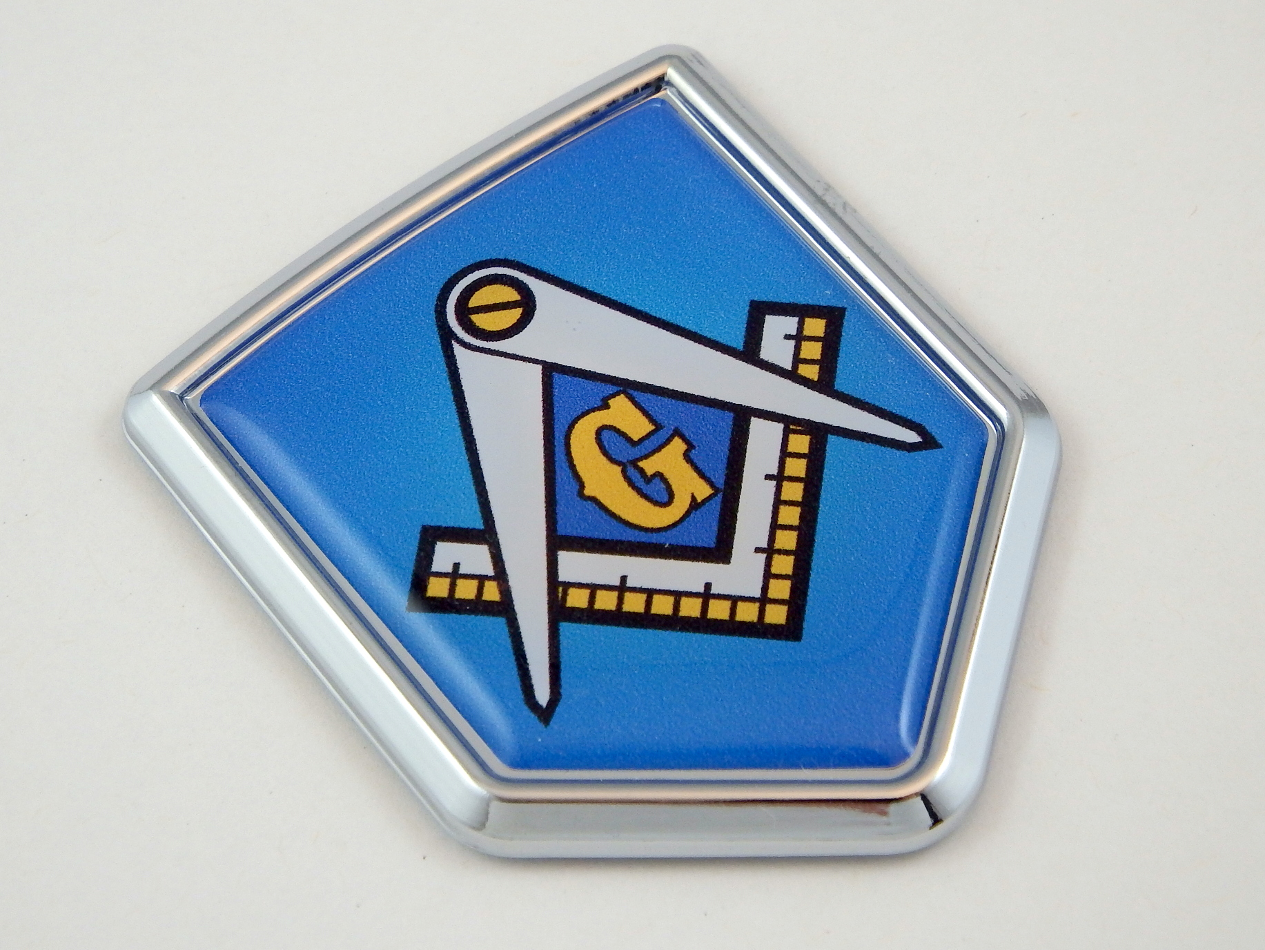 mason shield 3D Crest Chrome Emblem