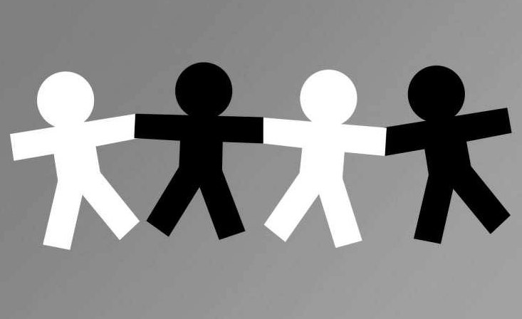 ANTI RACISM HOLDING HANDS STICKER