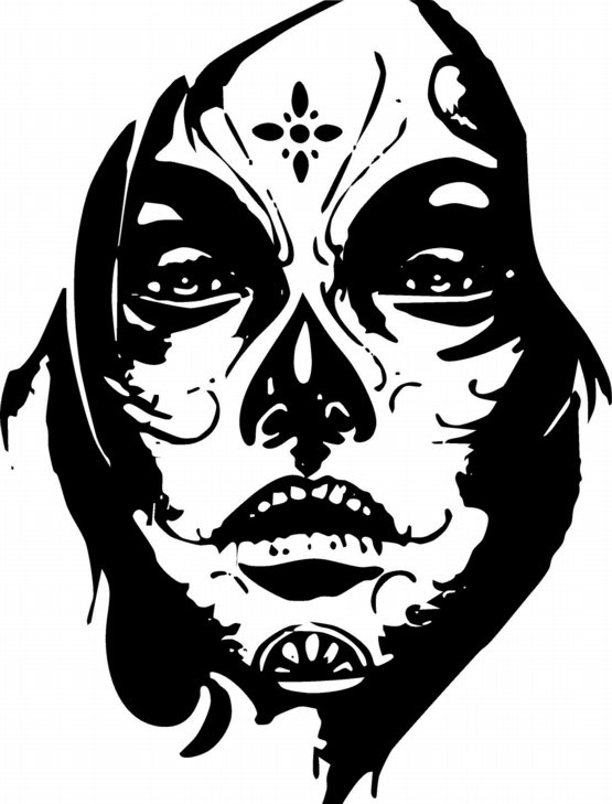 Hemp Tattooed Face Die Cut Window Wall Decal FOR GIRLS