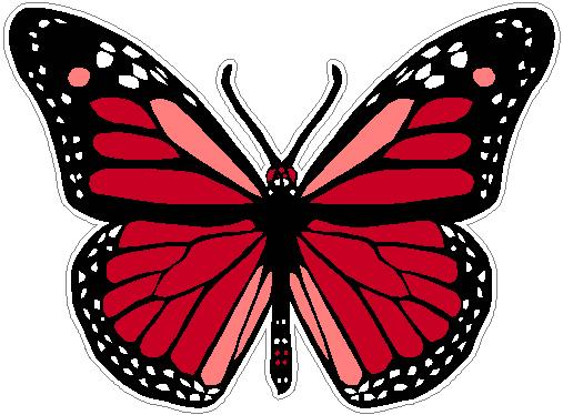 butterfly sticker RED color