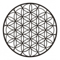 YOGA Flower of Life Circular B&W Sticker
