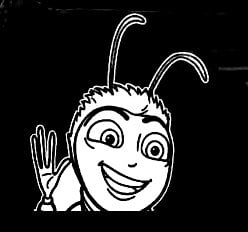 Bee Waving Decal Sticker