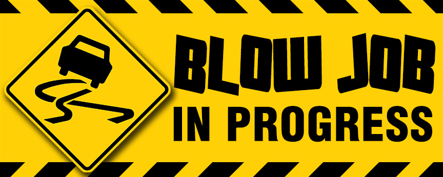 Blow Job in Progress Funny Sticker