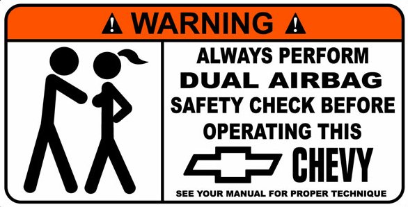 Chevy Funny Warning Sticker 2