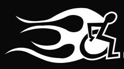 Handicap Left Flames Die Cut Vinyl Decal Sticker