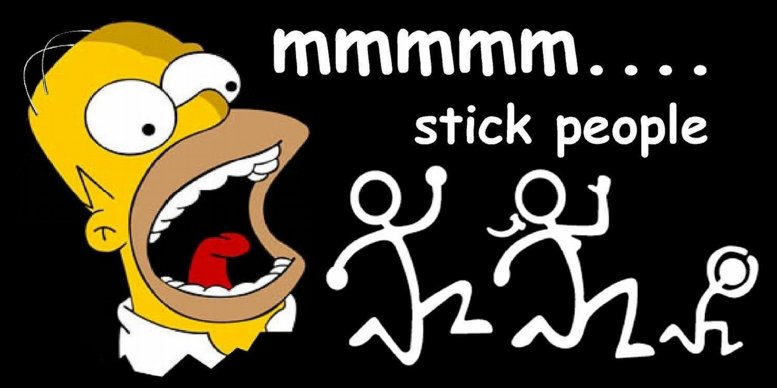 homer eats stick family sticker