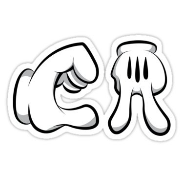 mickey hands california sticker