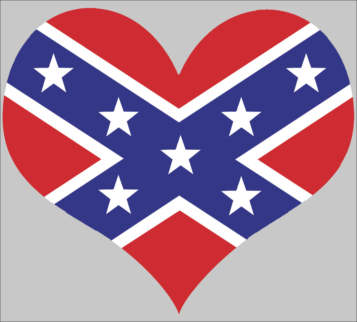 rebel flag heart sticker