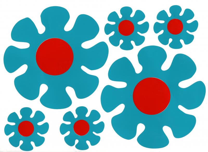 scooby Hippy motors austin power splodge flower car camper van sticker turquoise