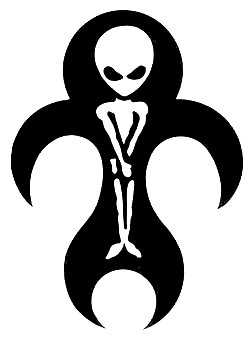 Alien Cross Diecut Vinyl Decal
