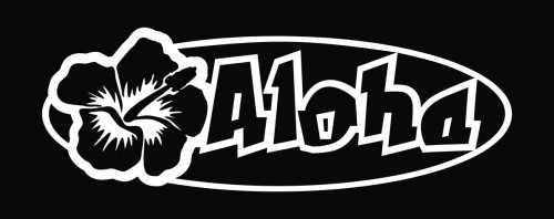 Aloha Hibiscus Flower Die Cut Vinyl Decal Sticker