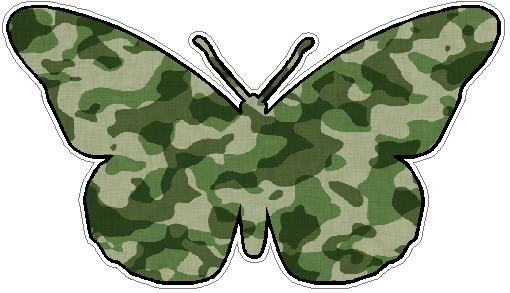 Butterfly Camo Sticker 1 - GREEN