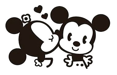 cute kissing die cut car decal