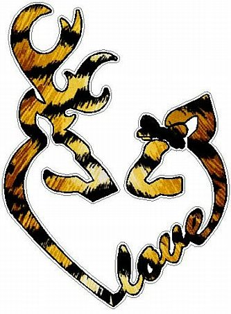 DEER HEADS HEART FILLS with LOVE skin tiger