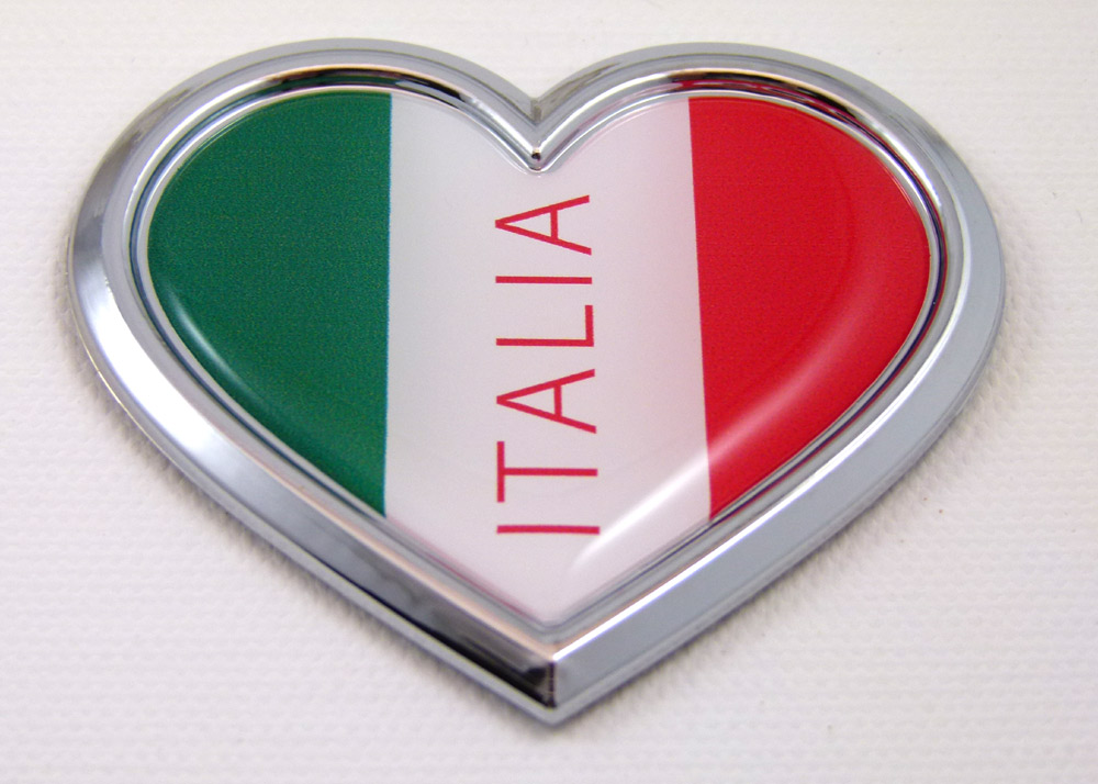 Italia Chrome HEART 3D Adhesive Emblem