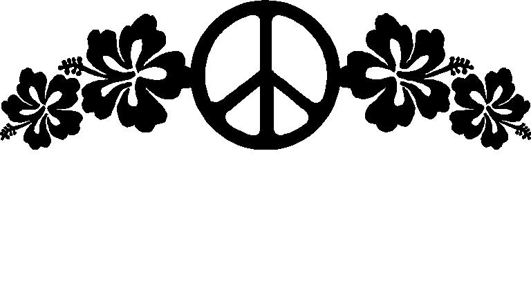 Peace 2 with Flowers Vinyl Car Decal