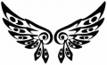 tribal wings die cut decal